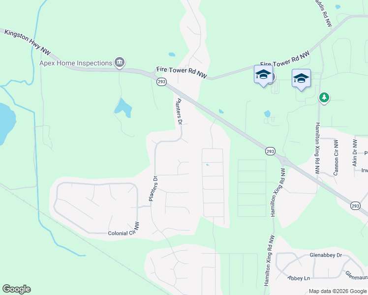 map of restaurants, bars, coffee shops, grocery stores, and more near 12 Katie Ridge in Cartersville