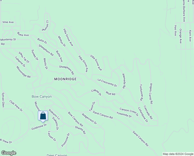 map of restaurants, bars, coffee shops, grocery stores, and more near 1394 La Crescenta Drive in Big Bear