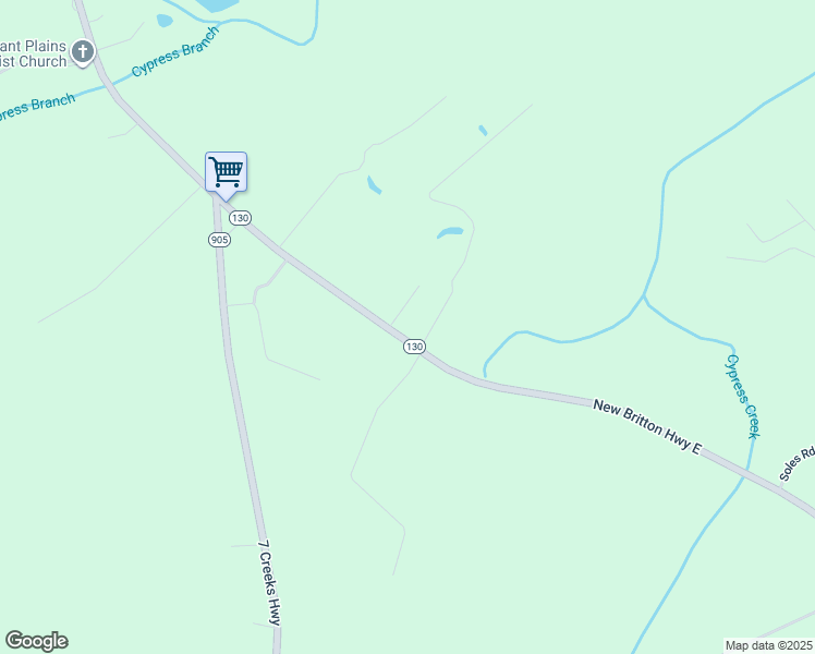 map of restaurants, bars, coffee shops, grocery stores, and more near 5635 New Britton Highway East in Whiteville