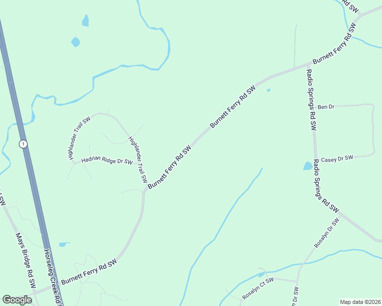 map of restaurants, bars, coffee shops, grocery stores, and more near 2301 Burnett Ferry Road Southwest in Rome