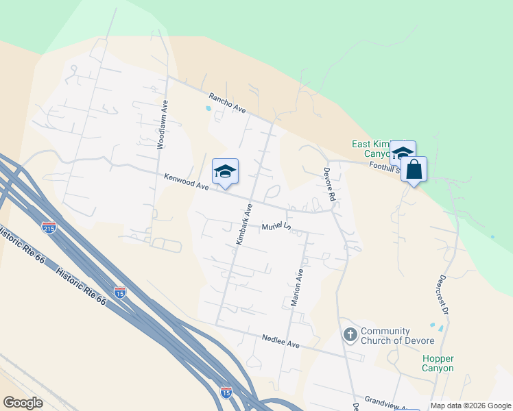 map of restaurants, bars, coffee shops, grocery stores, and more near in San Bernardino County