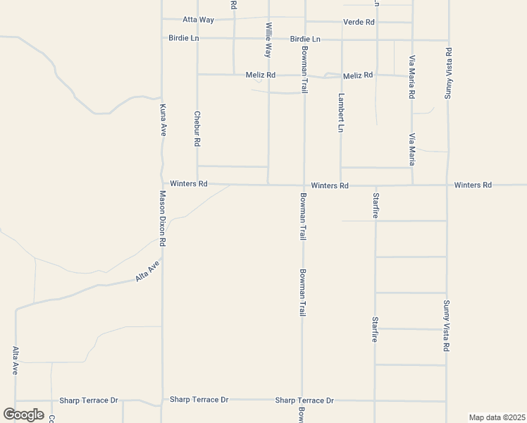 map of restaurants, bars, coffee shops, grocery stores, and more near Willie Way in Johnson Valley