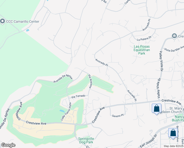 map of restaurants, bars, coffee shops, grocery stores, and more near 1752 Via Aracena in Camarillo