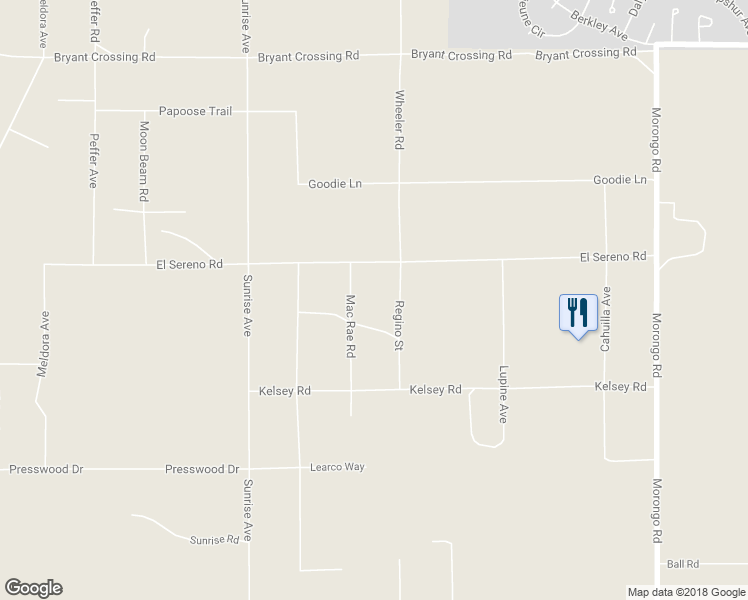 map of restaurants, bars, coffee shops, grocery stores, and more near 71588 Del Rey Road in Twentynine Palms