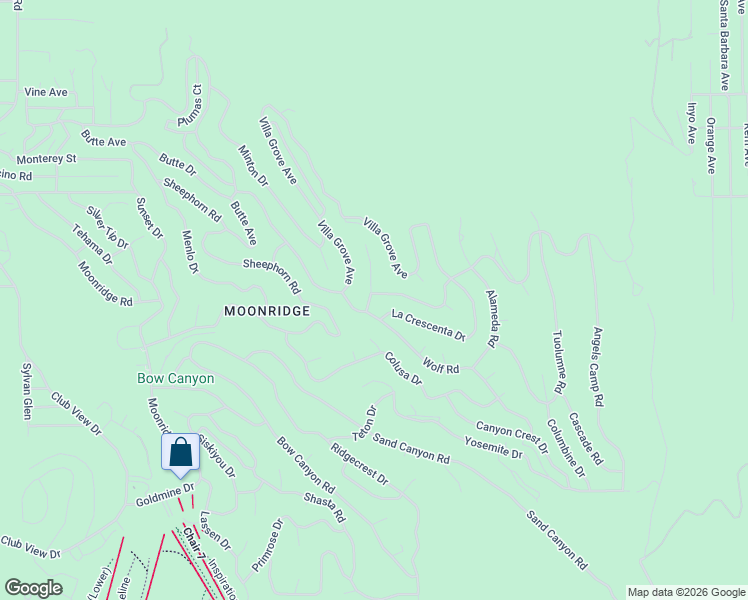 map of restaurants, bars, coffee shops, grocery stores, and more near 1394 Flintridge Avenue in Big Bear