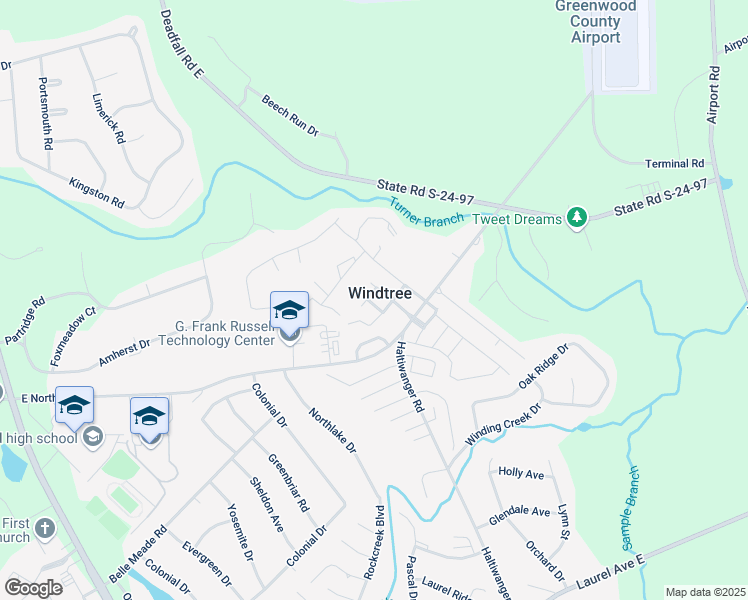 map of restaurants, bars, coffee shops, grocery stores, and more near 751 East Northside Drive in Greenwood