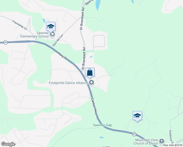 map of restaurants, bars, coffee shops, grocery stores, and more near 1295 Smithdale Road in Cumming