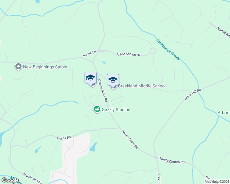 map of restaurants, bars, coffee shops, grocery stores, and more near 1275 Owens Store Road in Canton