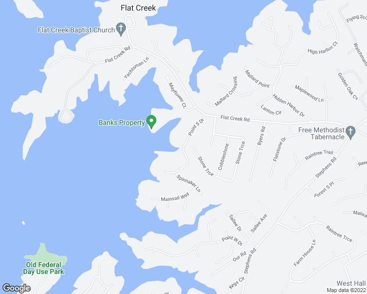 map of restaurants, bars, coffee shops, grocery stores, and more near 5400 Point South Drive in Gainesville
