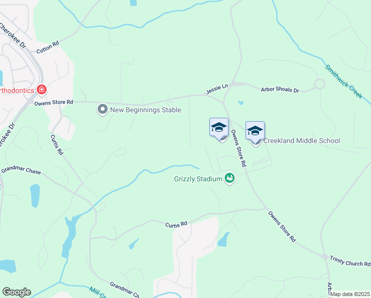 map of restaurants, bars, coffee shops, grocery stores, and more near 126 Owens Mill Place in Canton