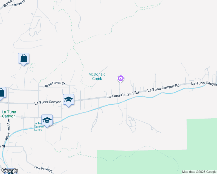 map of restaurants, bars, coffee shops, grocery stores, and more near 9905 La Tuna Canyon Road in Los Angeles