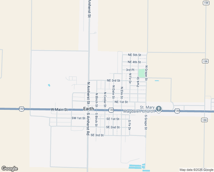 map of restaurants, bars, coffee shops, grocery stores, and more near 300 North Cedar Street in Earth