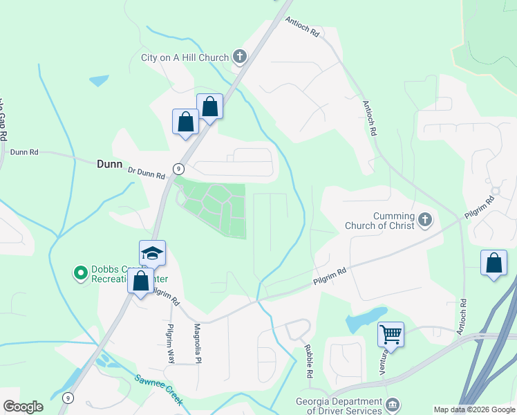 map of restaurants, bars, coffee shops, grocery stores, and more near 1670 Piedmont Lane in Cumming