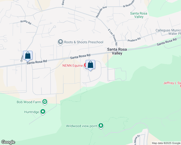map of restaurants, bars, coffee shops, grocery stores, and more near 2216 Applewood Lane in Santa Rosa Valley