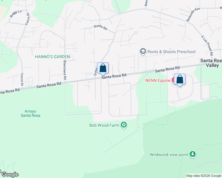 map of restaurants, bars, coffee shops, grocery stores, and more near 11016 Red Barn Road in Santa Rosa Valley