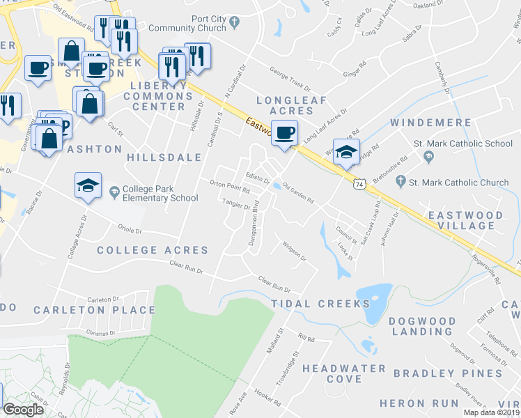 map of restaurants, bars, coffee shops, grocery stores, and more near 413 Dungannon in Wilmington