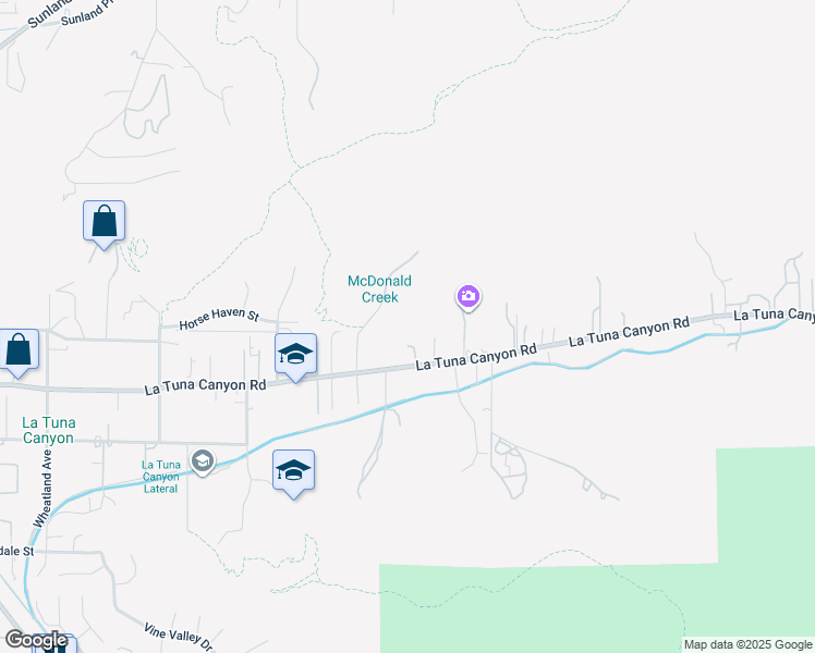 map of restaurants, bars, coffee shops, grocery stores, and more near 9905 La Tuna Canyon Road in Los Angeles