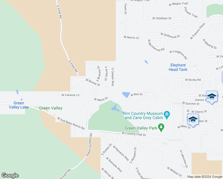 map of restaurants, bars, coffee shops, grocery stores, and more near 404 South Canpar Way in Payson