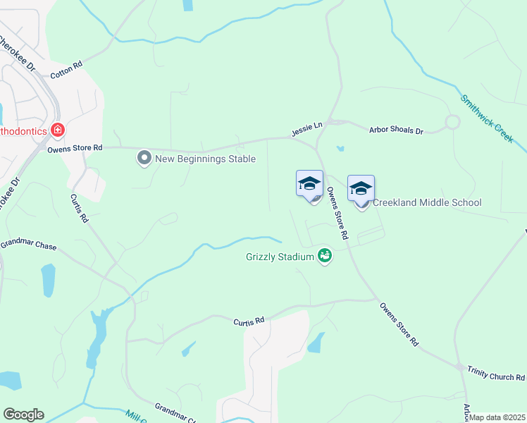 map of restaurants, bars, coffee shops, grocery stores, and more near 126 Owens Mill Place in Canton