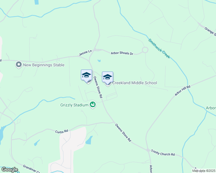 map of restaurants, bars, coffee shops, grocery stores, and more near 1555 Owens Store Road in Canton