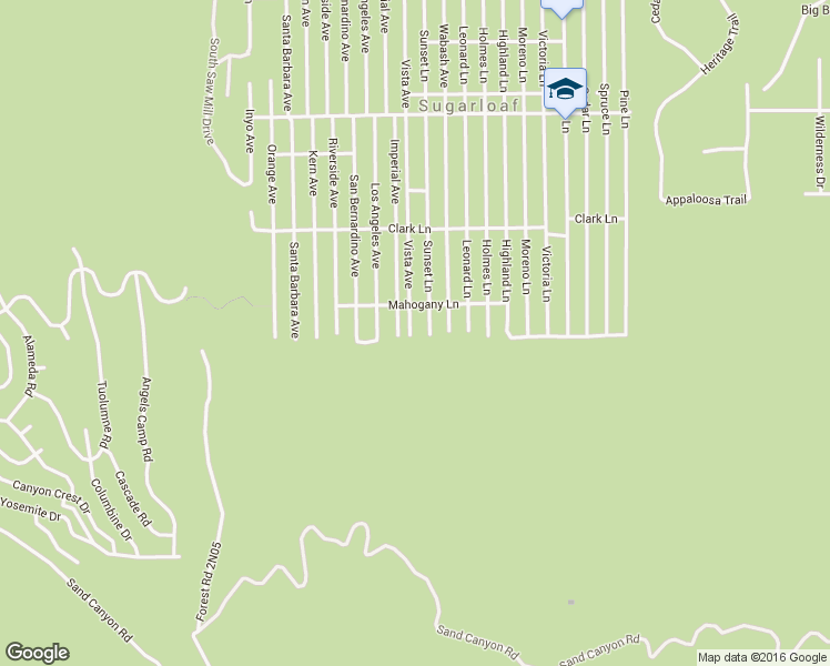 map of restaurants, bars, coffee shops, grocery stores, and more near 887 Vista Avenue in Big Bear
