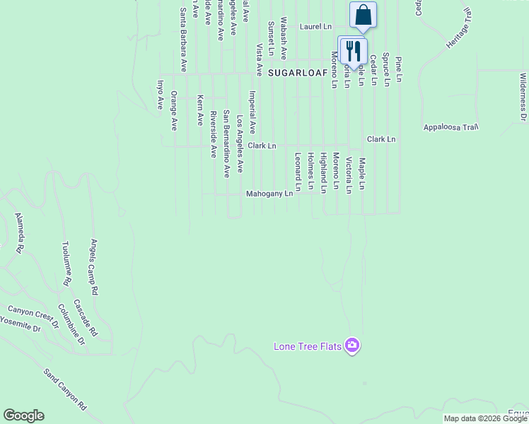 map of restaurants, bars, coffee shops, grocery stores, and more near 887 Vista Avenue in Big Bear