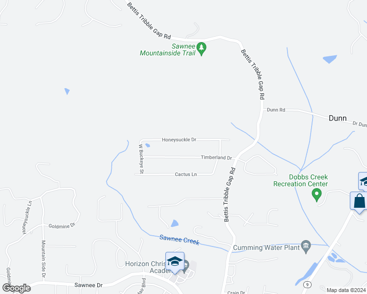 map of restaurants, bars, coffee shops, grocery stores, and more near 2075 Honeysuckle Drive in Cumming