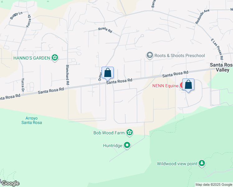 map of restaurants, bars, coffee shops, grocery stores, and more near 11016 Red Barn Road in Santa Rosa Valley