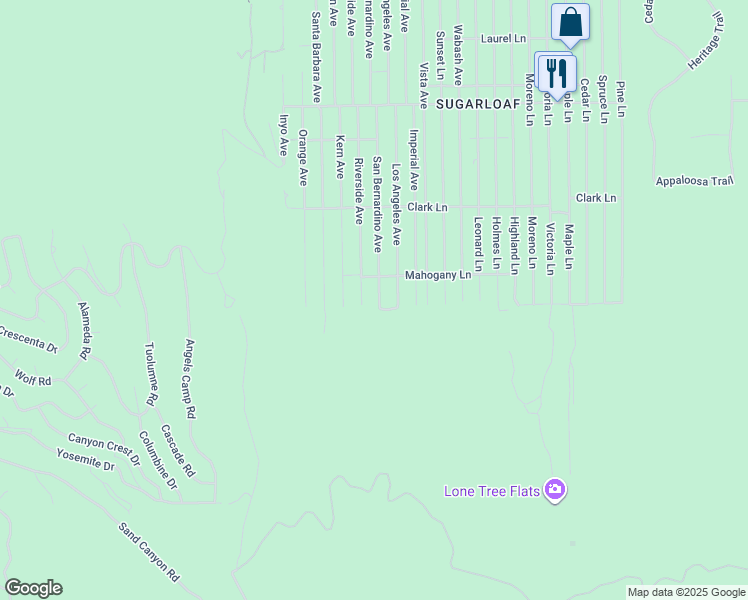 map of restaurants, bars, coffee shops, grocery stores, and more near 882 San Bernardino Avenue in Big Bear