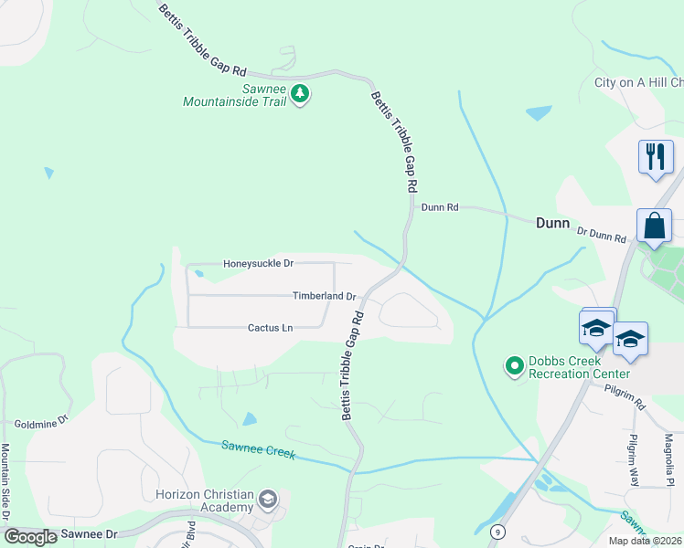 map of restaurants, bars, coffee shops, grocery stores, and more near 1940 East Buckeye Street in Cumming