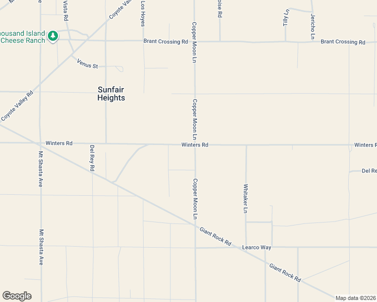 map of restaurants, bars, coffee shops, grocery stores, and more near 66475 Winters Road in Twentynine Palms