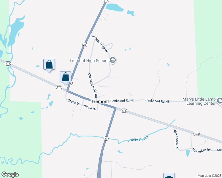 map of restaurants, bars, coffee shops, grocery stores, and more near 134 Spearman Drive in Tremont