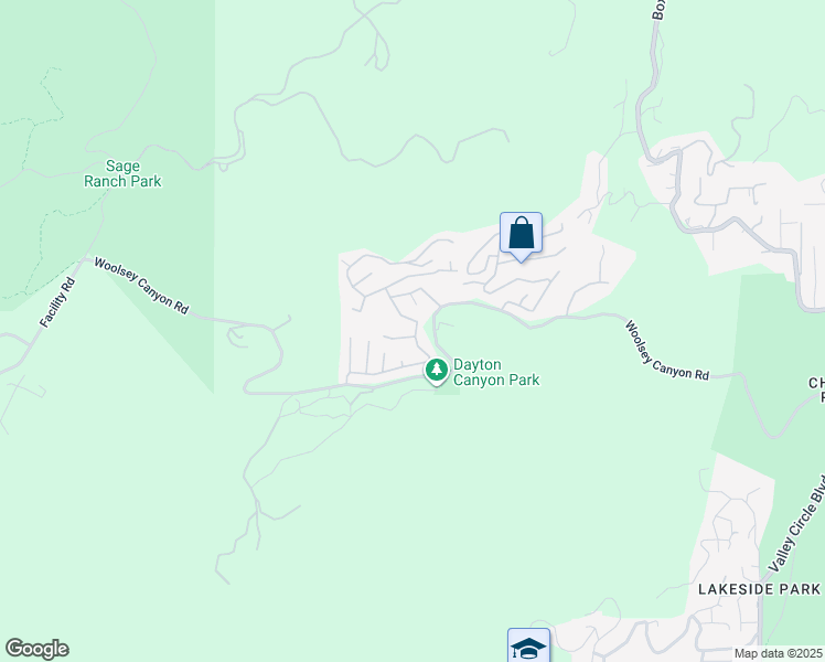 map of restaurants, bars, coffee shops, grocery stores, and more near 24425 Woolsey Canyon Road in Los Angeles County