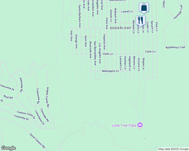 map of restaurants, bars, coffee shops, grocery stores, and more near 872 San Bernardino Avenue in Big Bear