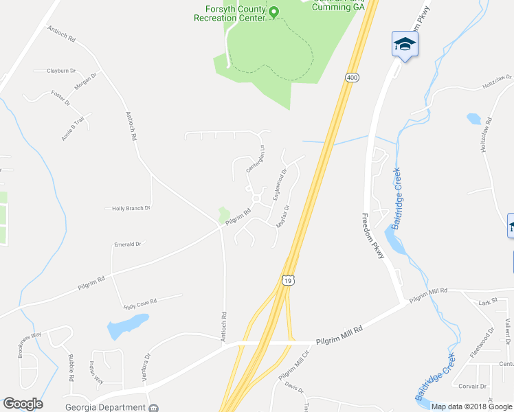 map of restaurants, bars, coffee shops, grocery stores, and more near 2610 Richfield Place in Cumming