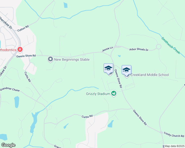 map of restaurants, bars, coffee shops, grocery stores, and more near 122 Owens Mill Place in Canton
