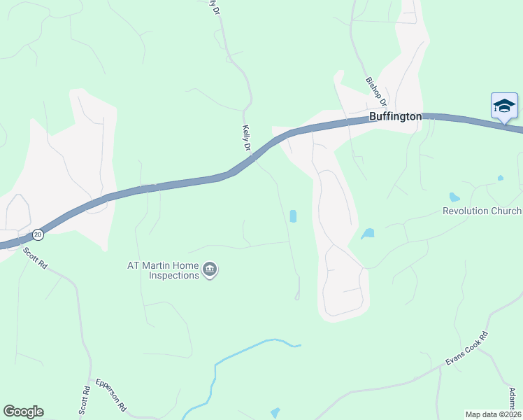map of restaurants, bars, coffee shops, grocery stores, and more near 283 Wheeler Martin Drive in Canton