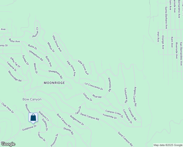 map of restaurants, bars, coffee shops, grocery stores, and more near 453 Sun Crest Court in Big Bear Lake