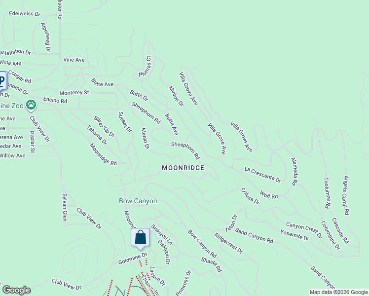 map of restaurants, bars, coffee shops, grocery stores, and more near 43510 Sheephorn Road in Big Bear Lake