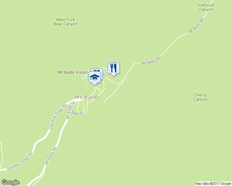 map of restaurants, bars, coffee shops, grocery stores, and more near 901 San Antonio Canyon Road in Mount Baldy