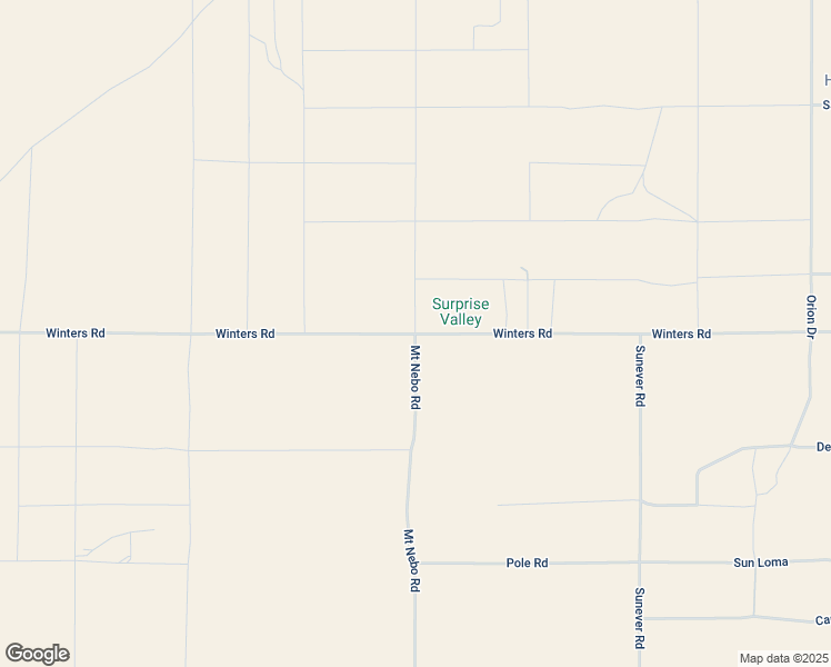 map of restaurants, bars, coffee shops, grocery stores, and more near Winters Road in Joshua Tree