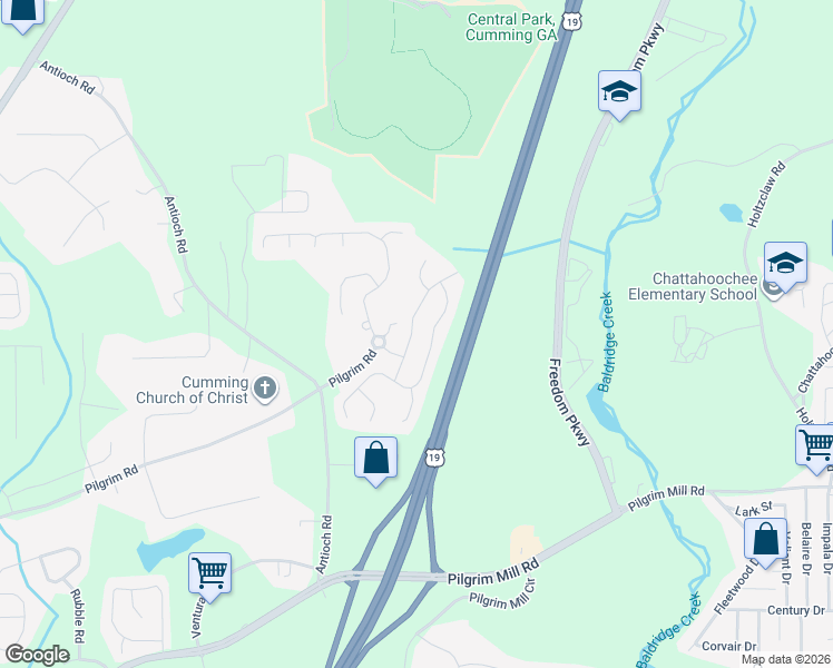 map of restaurants, bars, coffee shops, grocery stores, and more near 2780 Englewood Drive in Cumming