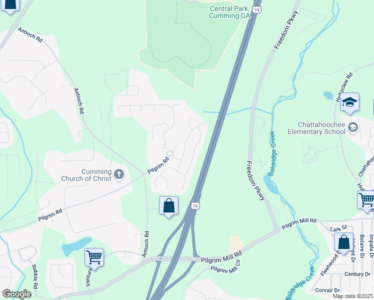 map of restaurants, bars, coffee shops, grocery stores, and more near 2780 Englewood Drive in Cumming