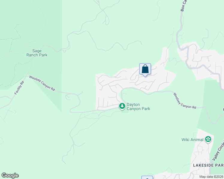 map of restaurants, bars, coffee shops, grocery stores, and more near 24425 Woolsey Canyon Road in Los Angeles County