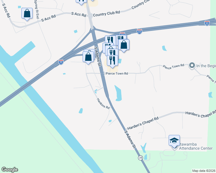map of restaurants, bars, coffee shops, grocery stores, and more near 1805 South Adams Street in Fulton