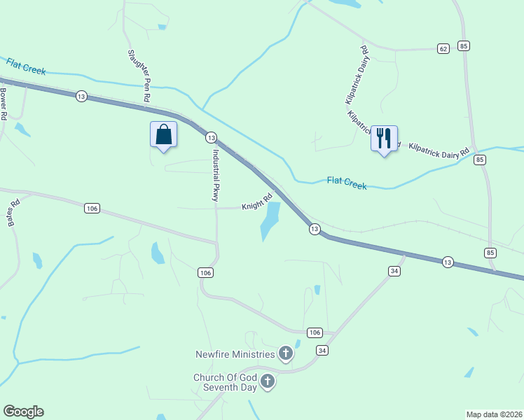 map of restaurants, bars, coffee shops, grocery stores, and more near 191-299 Knight Rd in Haleyville
