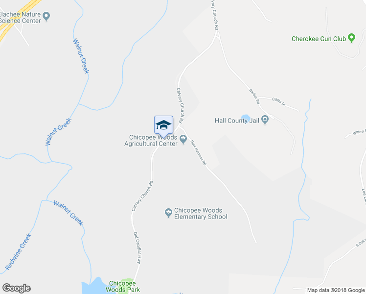 map of restaurants, bars, coffee shops, grocery stores, and more near 1855 Calvary Church Road in Gainesville