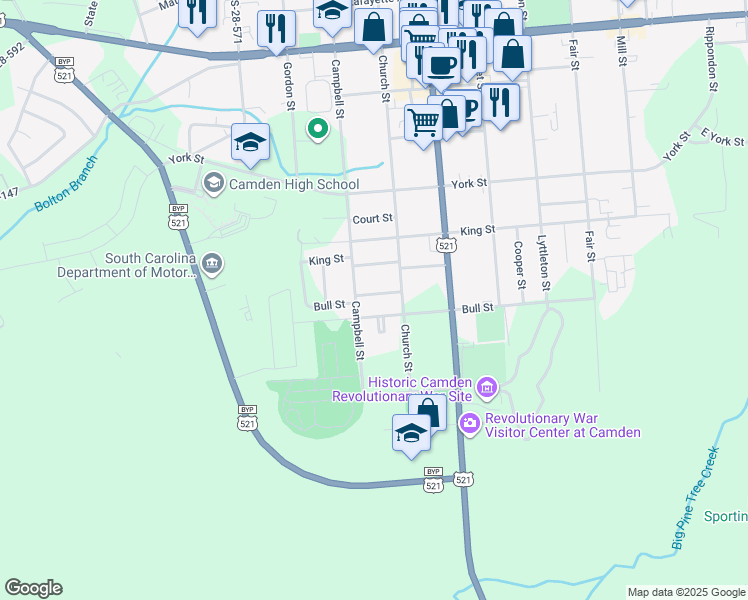 map of restaurants, bars, coffee shops, grocery stores, and more near 720 George Wright Street in Camden