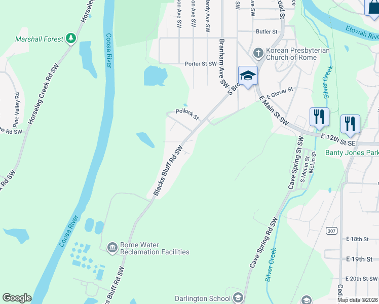 map of restaurants, bars, coffee shops, grocery stores, and more near 66 Line Street in Rome