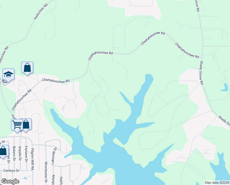 map of restaurants, bars, coffee shops, grocery stores, and more near 3825 Lyles Way in Cumming
